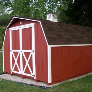 10x12 Mini Barn With Painted T1-11 Siding